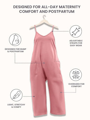 Oversized Jumpsuit Luno Pink - Maternity & Postpartum